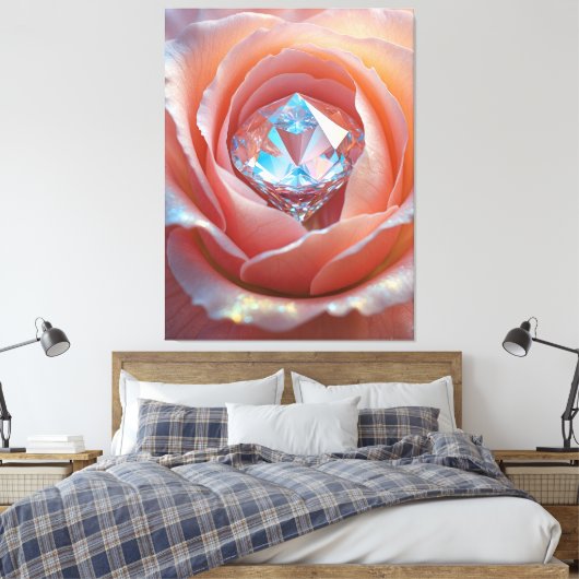 Blushfire Crystal Bloom Leinwanddruck (Insitu (Schlafzimmer))