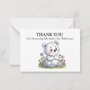 Blushing Bear in the Flower Garden Danke Mitteilungskarte