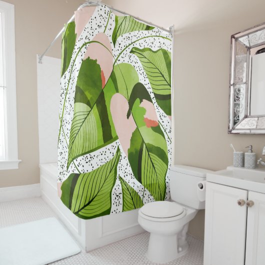 Blushing-Blätter Duschvorhang (Beispiel)