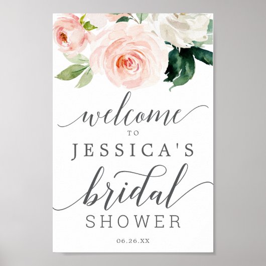 Blushing Blogs Brautparty Begrüßungszeichen Poster (Vorne)