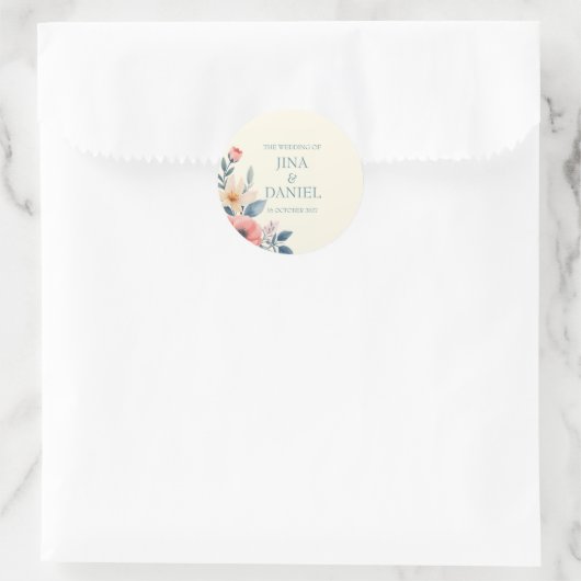 Blushing Bloom Classic Round Aufkleber (Tasche)