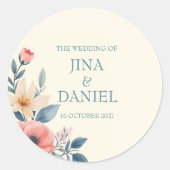 Blushing Bloom Classic Round Aufkleber (Vorderseite)