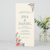 Blushing Bloom Einladung (Stehend Vorderseite)