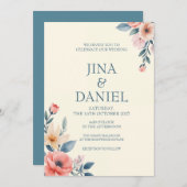 Blushing Bloom Einladung (Vorne/Hinten)