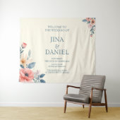 Blushing Bloom Wandteppich (Beispiel (Horizontal))