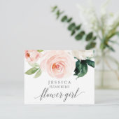Blushing Bloom wird meine Blume-Girl-Karte sein Einladung (Stehend Vorderseite)