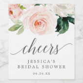 Blushing Blooms Brautparty favorisiert Weinmarken Weinetikett (Einzelnes Label)