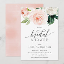 Blushing Blooms Bridal Dusche Einladungskarte