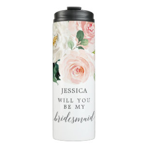 Blushing Blooms Bridesmaid-Vorschlag Thermosbecher