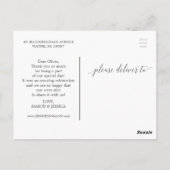 Blushing Blooms floral Vielen Dank Postcard Postkarte (Rückseite)