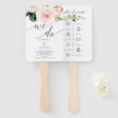 Blushing Blooms Hochzeitsprogramm und Zeitplan Fächer (Vorne und Hinten)