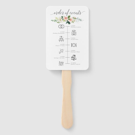 Blushing Blooms Hochzeitsprogramm und Zeitplan Fächer (Rückseite)