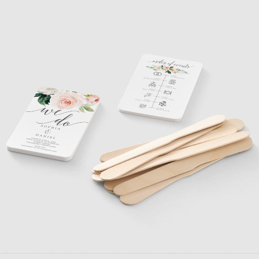 Blushing Blooms Hochzeitsprogramm und Zeitplan Fächer (Non-assembled)