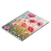 Blushing Blooms | Pink Flower Meadow Floral Notizblock (Linke Seite)