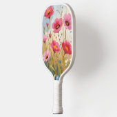 Blushing Blooms | Pink Flower Meadow Floral Pickleball Schläger (Links)