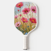 Blushing Blooms | Pink Flower Meadow Floral Pickleball Schläger (Rückseite)