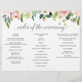 Blushing Blooms Tri-Fold Hochzeitsprogramm (Hinten)