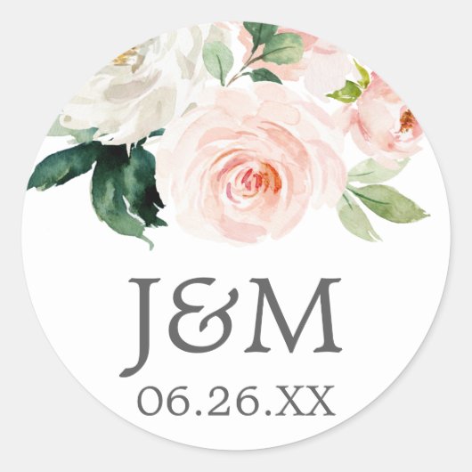 Blushing Blooms Umschlag Aufkleber - Gefallen Stic (Vorderseite)