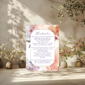 Blushing Blooms Watercolor Wedding Card Begleitkarte