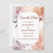 Blushing Blooms Watercolor Wedding Save the Date Einladung (Vorderseite)