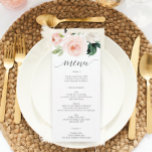 Blushing Blooms Wedding Menu - Wedding Menus Einladung<br><div class="desc">Dieses schöne Menü ist perfekt für Ihre nächste Veranstaltung! Editieren Sie einfach die Menüelemente und zeigen Sie dieses schöne Design auf jeder Platte! Sehen Sie sich die gesamte Kollektion für weitere Artikel an!</div>