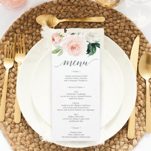 Blushing Blooms Wedding Menu - Wedding Menus Einladung