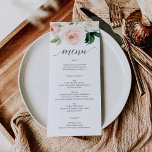 Blushing Blooms Wedding Menu - Wedding Menus Menükarte<br><div class="desc">Dieses schöne Menü ist perfekt für Ihre nächste Veranstaltung! Editieren Sie einfach die Menüelemente und zeigen Sie dieses schöne Design auf jeder Platte!</div>