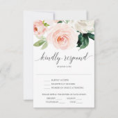 Blushing Blooms Wedding RSVP Card Einladung (Vorderseite)