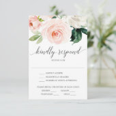 Blushing Blooms Wedding RSVP Card Einladung (Stehend Vorderseite)