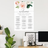 Blushing Blooms Wedding Seating Chart 24x36 Poster (Heimbüro)