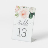 Blushing Blooms Wedding-Tischnummern Sockelschild (Vorderseite)