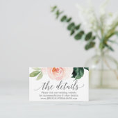 Blushing Blooms Wedding Website Beipackkarte Begleitkarte (Stehend Vorderseite)