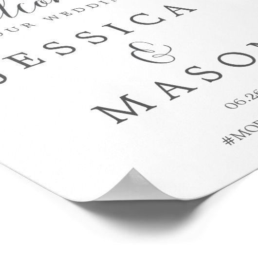 Blushing Blooms Wedding Welcome Sign Poster (Ecke)