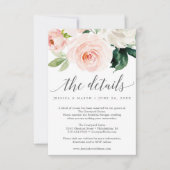 Blushing Blooms Wedeldetails Card Einladung (Vorderseite)