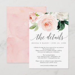 Blushing Blooms Wedeldetails Card Einladung