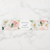 Blushing Blooms Wedelwasser Flasche Etikett (Einzelnes Label)