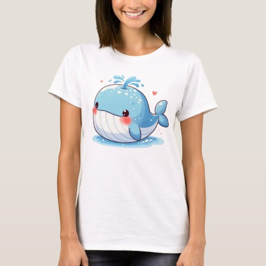 Blushing Blue Whale T-Shirt (Vorderseite)