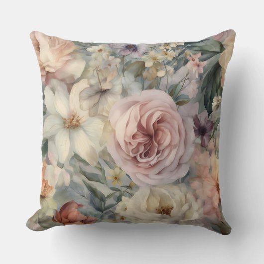 Blushing Bridal Ballet Botanisch Kissen (Vorderseite)