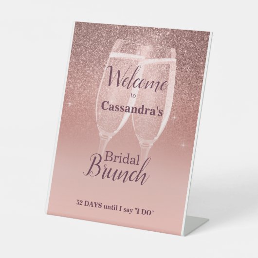 Blushing Bridal Brunch Pedestzeichen Sockelschild (Vorderseite)