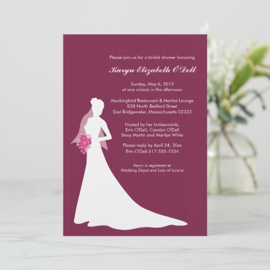 Blushing Bride - Bridal Shower Einladungen (Stehend Vorderseite)