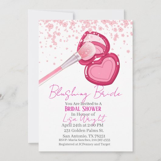 Blushing Bride Bridal Shower Invitation  Einladung (Vorderseite)