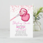 Blushing Bride Bridal Shower Invitation  Einladung (Stehend Vorderseite)