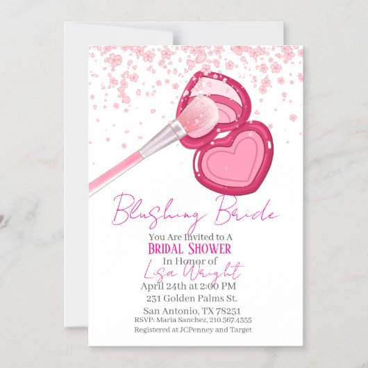 Blushing Bride Bridal Shower Invitation  Magneteinladung (Vorderseite)