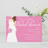 Blushing Bride | Hintergrundfarbe auswählen Einladung (Stehend Vorderseite)