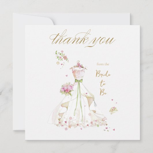 Blushing Bride in Bloom Brie to Be Dankeskarte (Vorderseite)