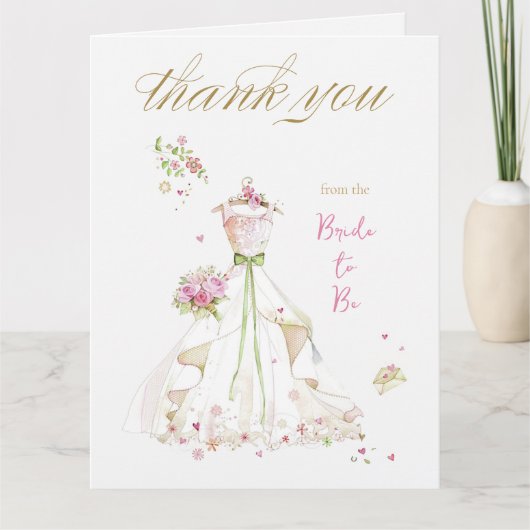Blushing Bride in Bloom Brie to Be Dankeskarte (Vorderseite)
