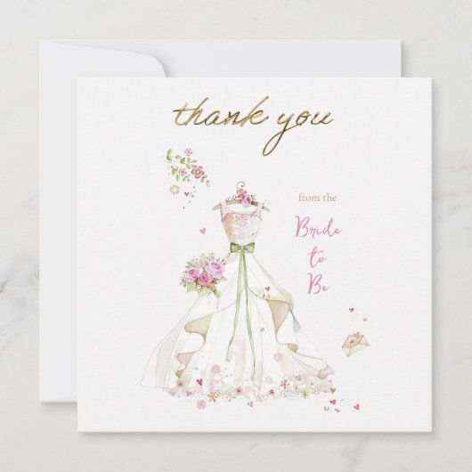 Blushing Bride in Bloom Brie to Be Dankeskarte (Vorderseite)