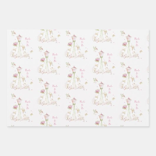 Blushing Bride in Bloom Brie to Be Geschenkpapier Set (Vorderseite 3)
