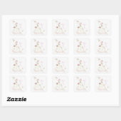 Blushing Bride in Bloom Quadratischer Aufkleber (Blatt)
