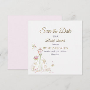 Blushing Bride in Bloom Save The Date